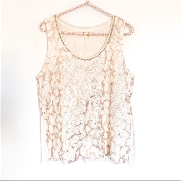 Anthropologie Tops - ANTHROPOLOGIE Meadow Rue Glimmer Lace Tank